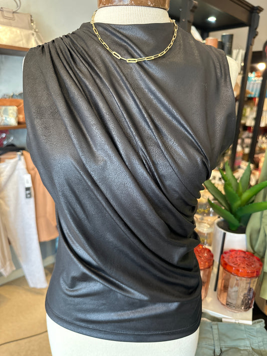 Ariella Ruched High Neck Top