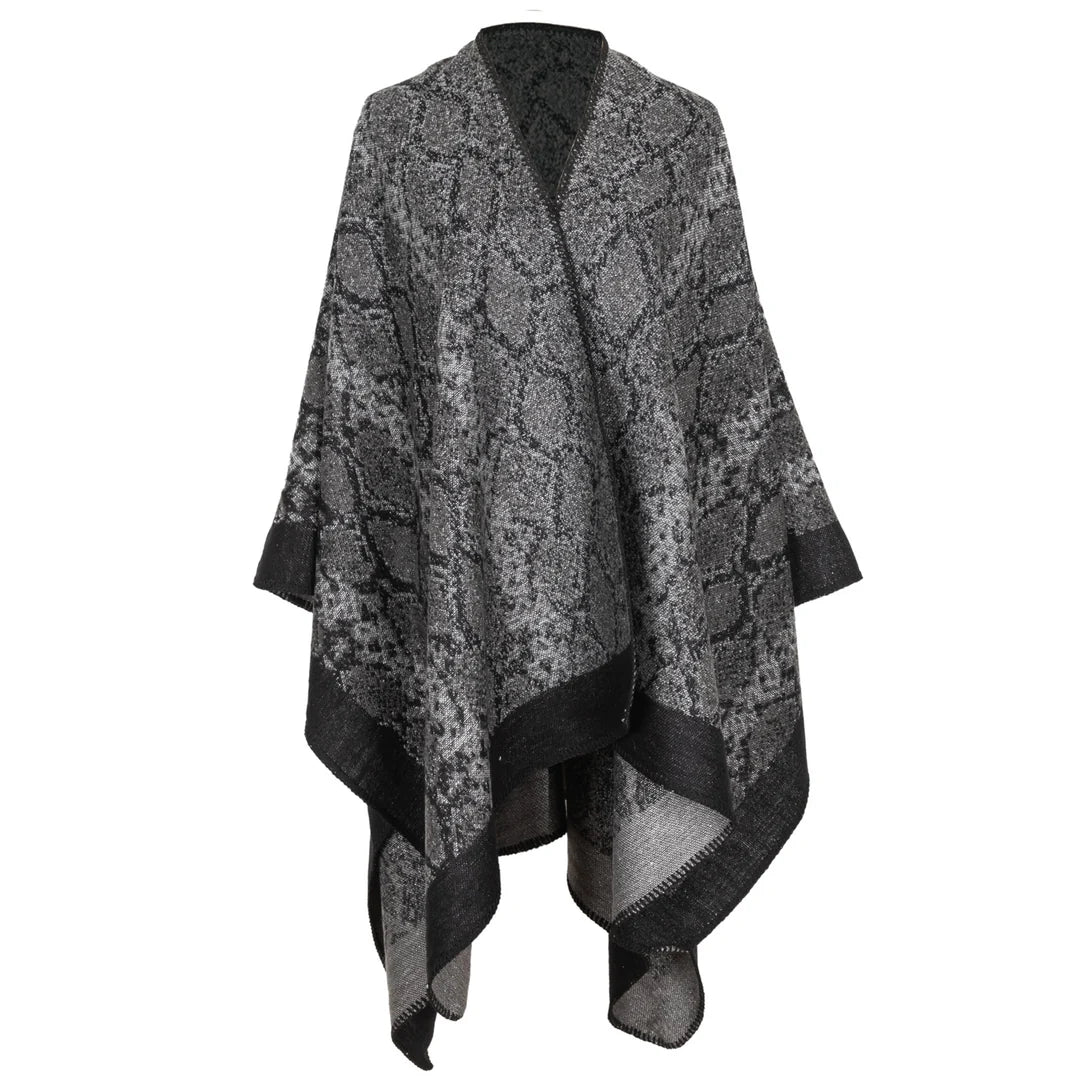 San Diego Hat Co. Reese Snake Print Poncho