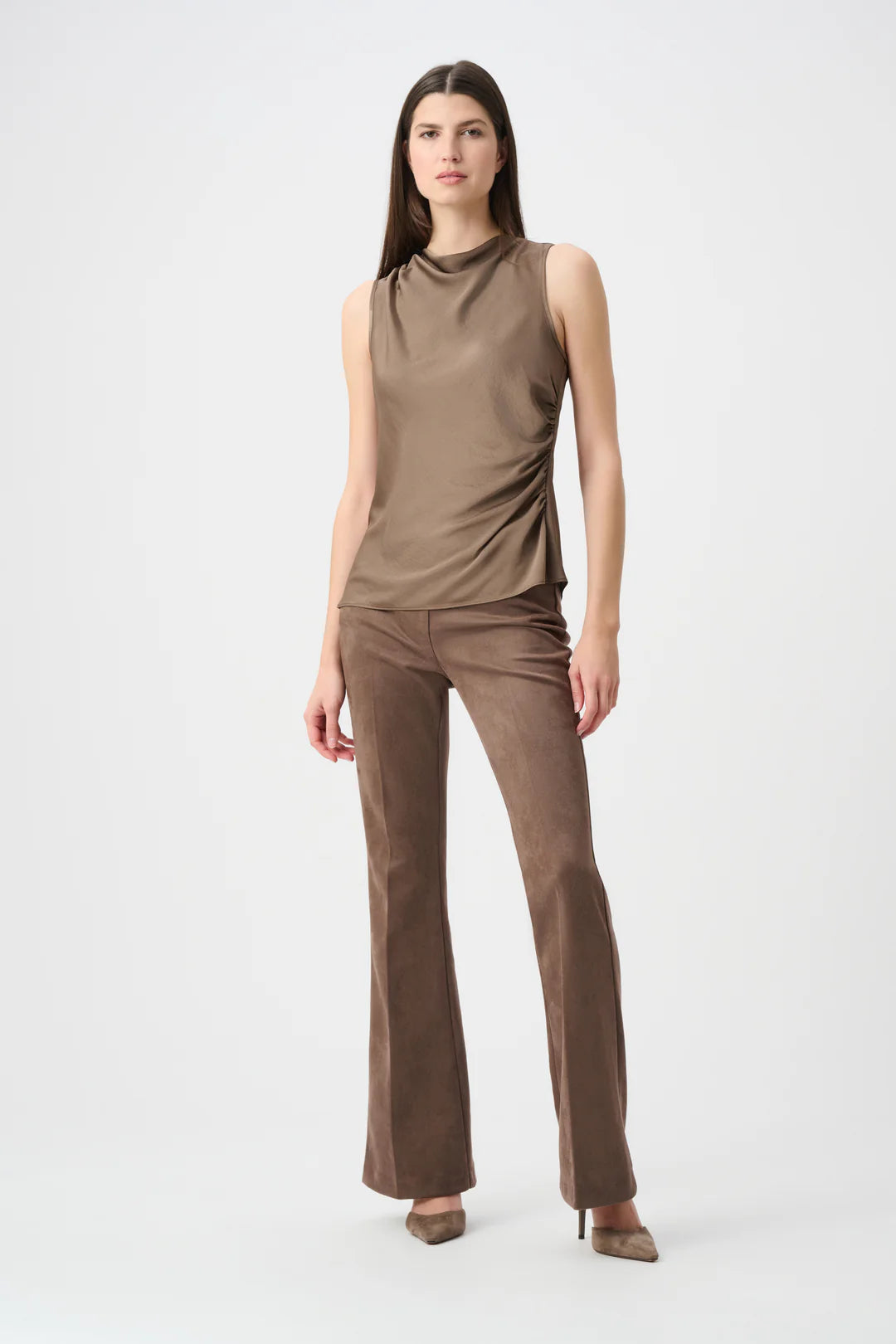 Joseph Ribkoff Faux Suede Flared Pull On Pant