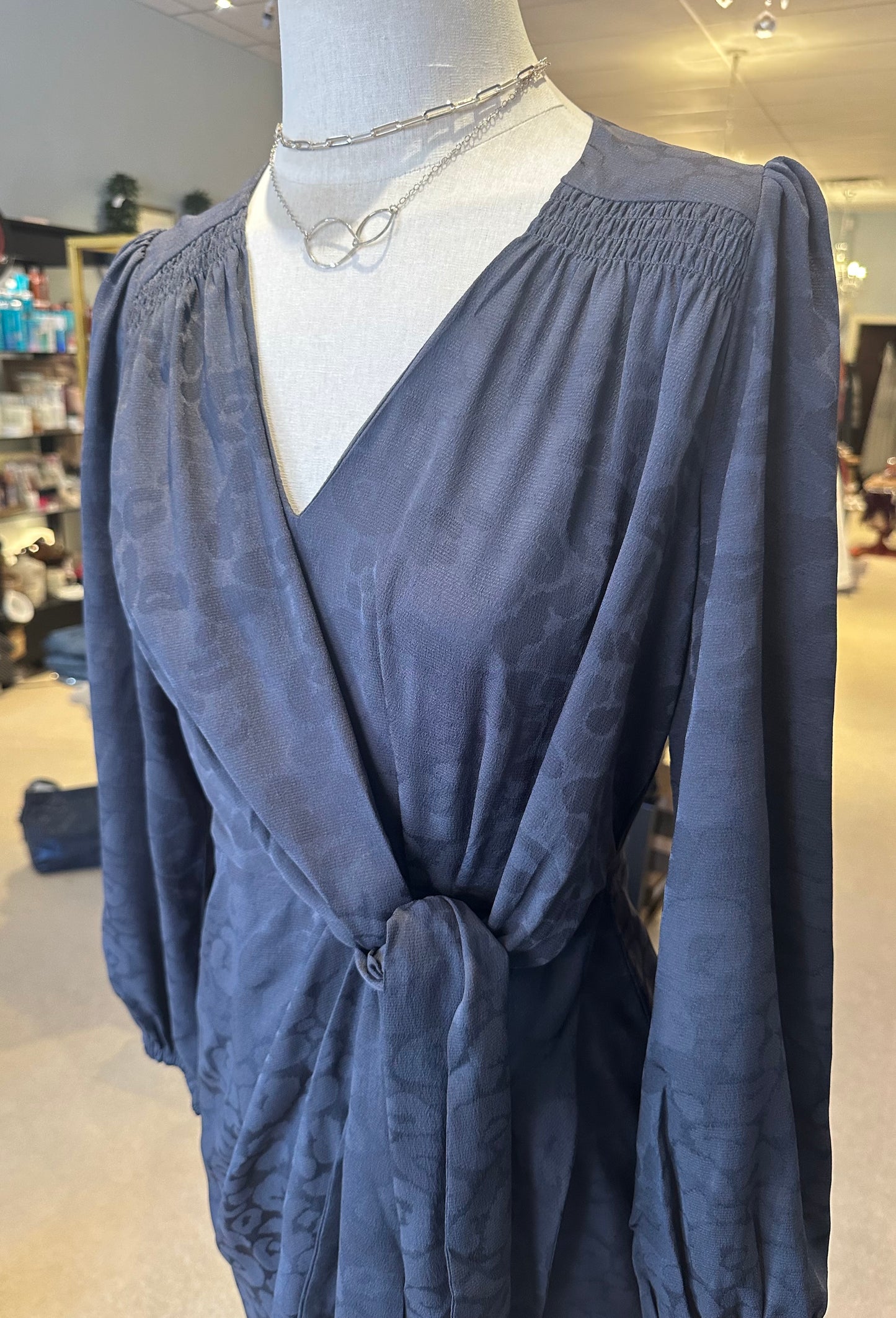 Current Air Charcoal Dress With Tie