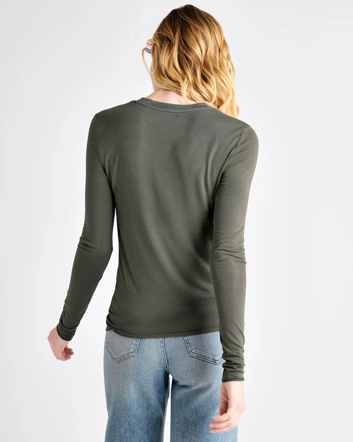 Splendid Bamboo LS Tee Olive branch