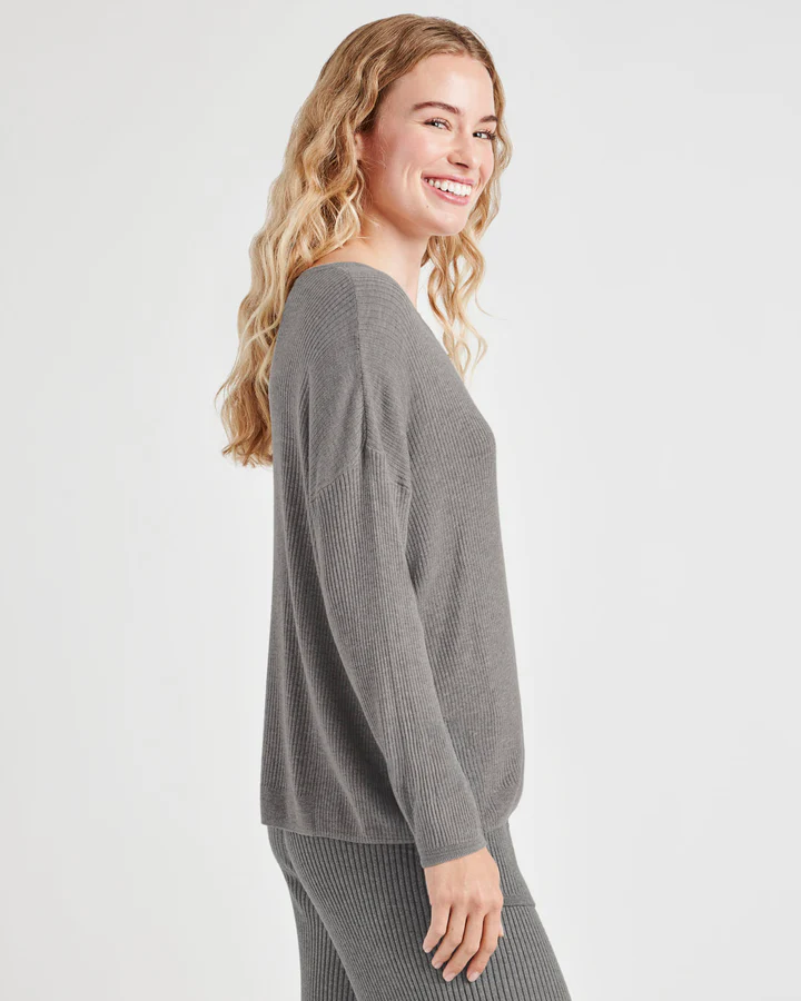 Splendid Georgie Rib Sweater Soft Olive