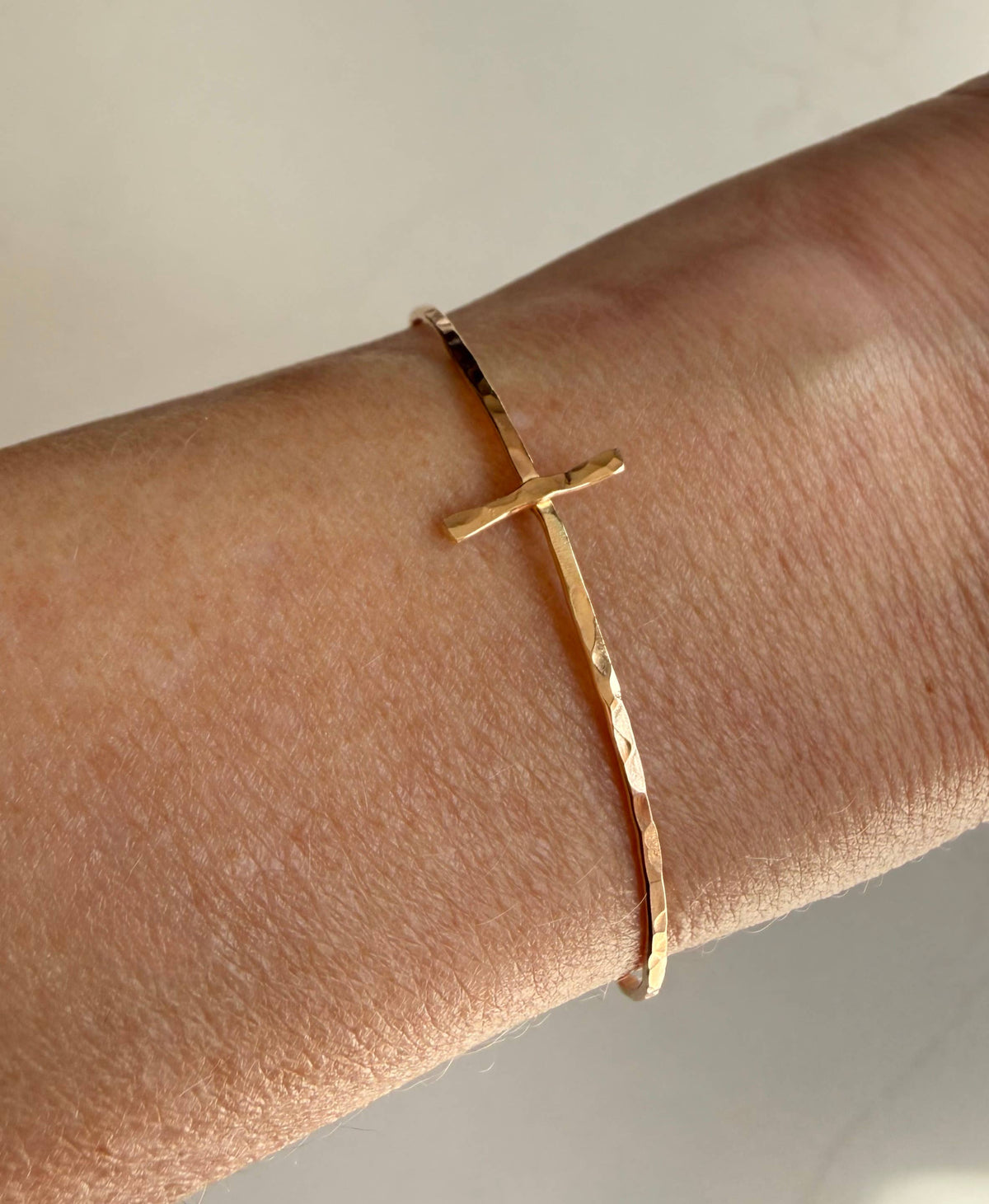 Modern cross cuff: 14kt gold fill
