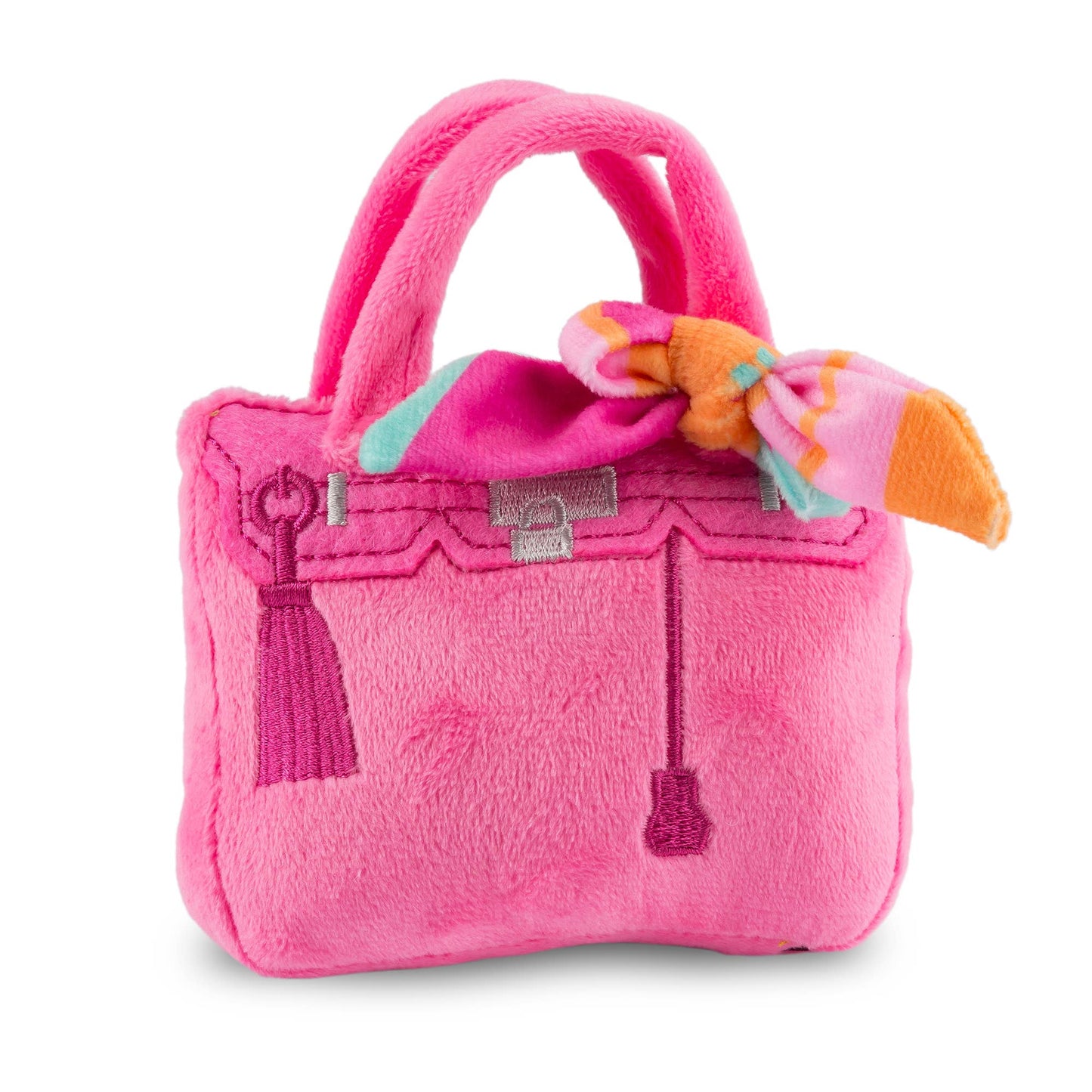 Barkin Bag -  Pink w/ Scarf Squeaker Dog Toy: Large
