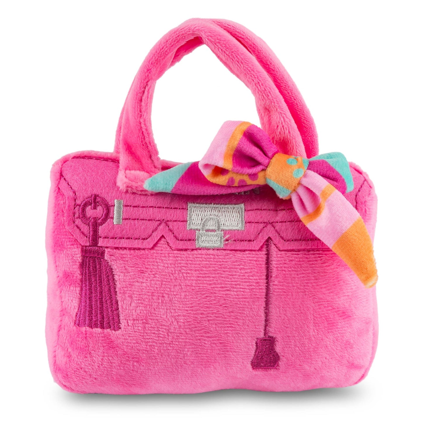 Barkin Bag -  Pink w/ Scarf Squeaker Dog Toy: Large