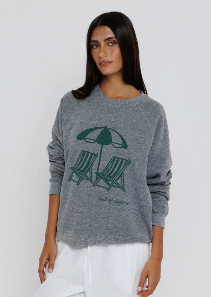 Sunny Somewhere Out Of Office Raglan Sweatshirt