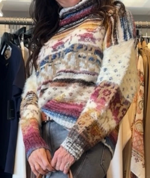 Angie Turtleneck Striped Sweater