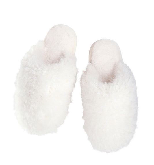 Bella Sleep Spa Mohair Slippers Ivory