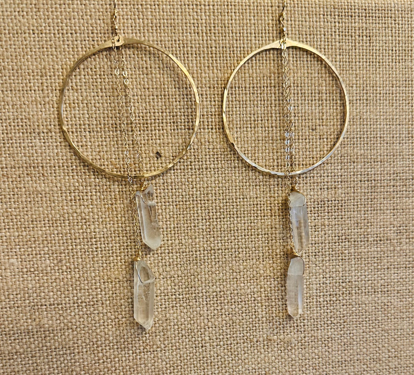 Elysium Jewelry Double Quartz Hoops