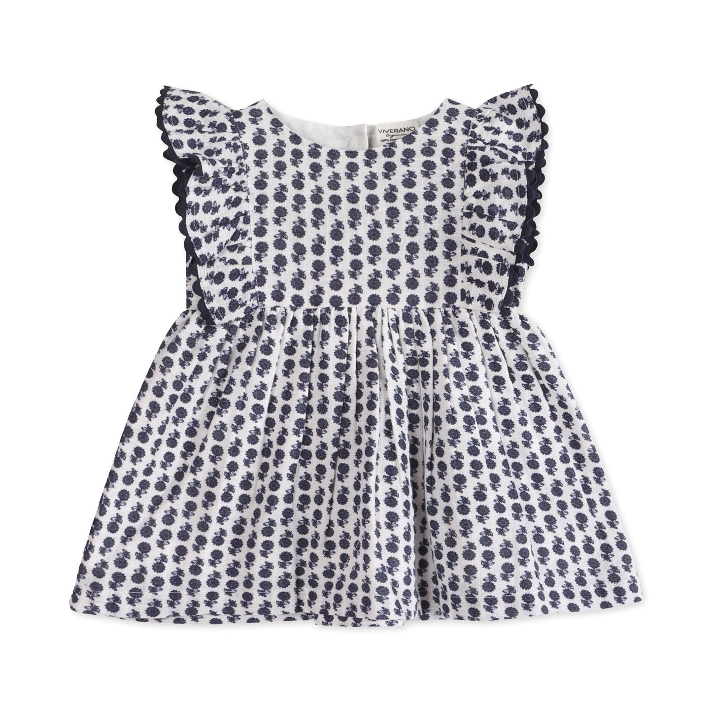Viverano Organics Jamie Blue Floral Baby Dress W/Bloomers