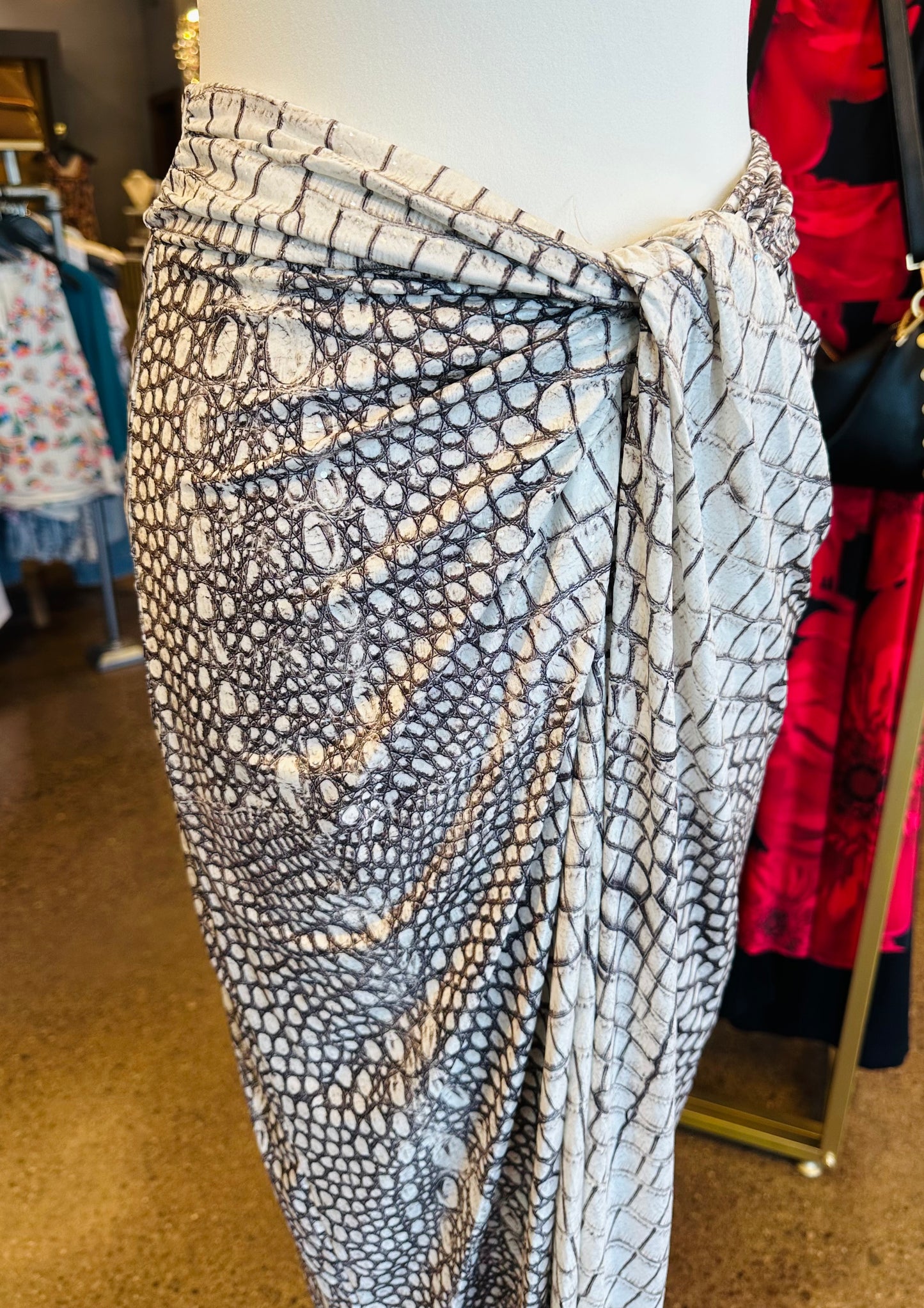 Ariella Twist Front Midi Skirt