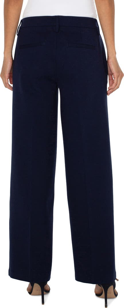 Liverpool High rise wide leg trouser Cadet blue