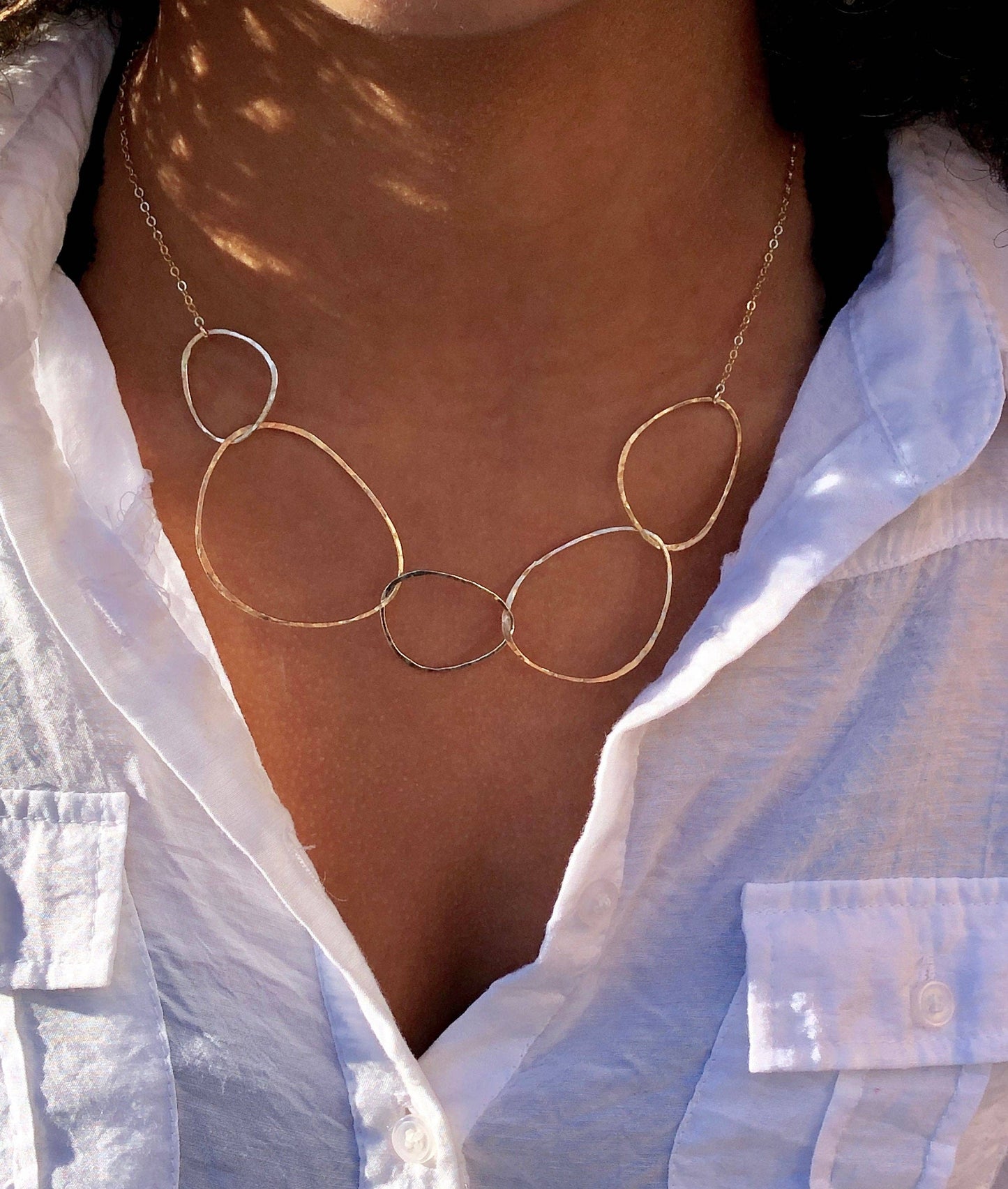 River Rock Necklace: 14kt gold fill