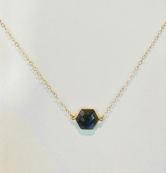 Forge And Fire Hexagon Labradorite Pendant