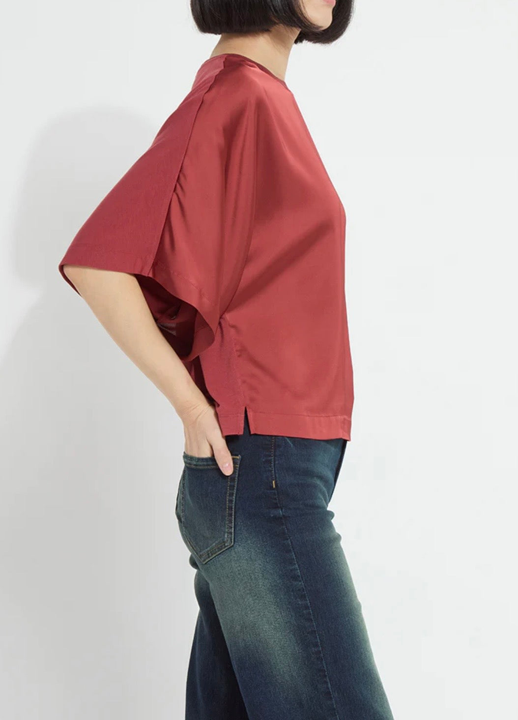 Lysse Ginger Mix-Media Dolman Tee