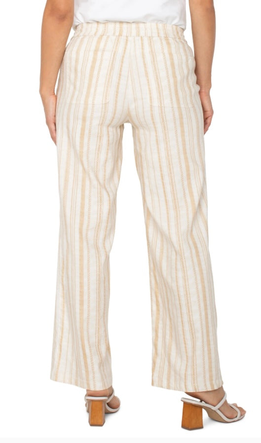 Liverpool Pull On Wide Leg Pant Cream Tan