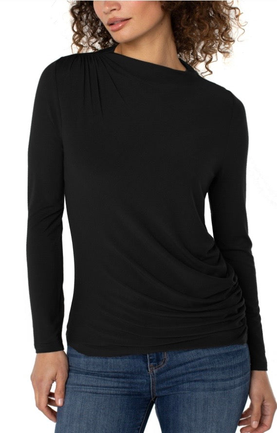 Liverpool Mock Neck Top With/Shirring