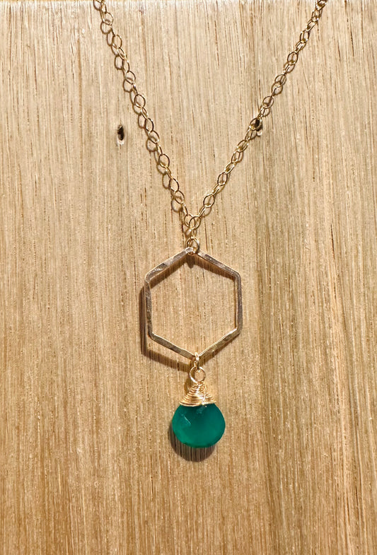 Forge And Fire Hexagon W/Gem Necklace