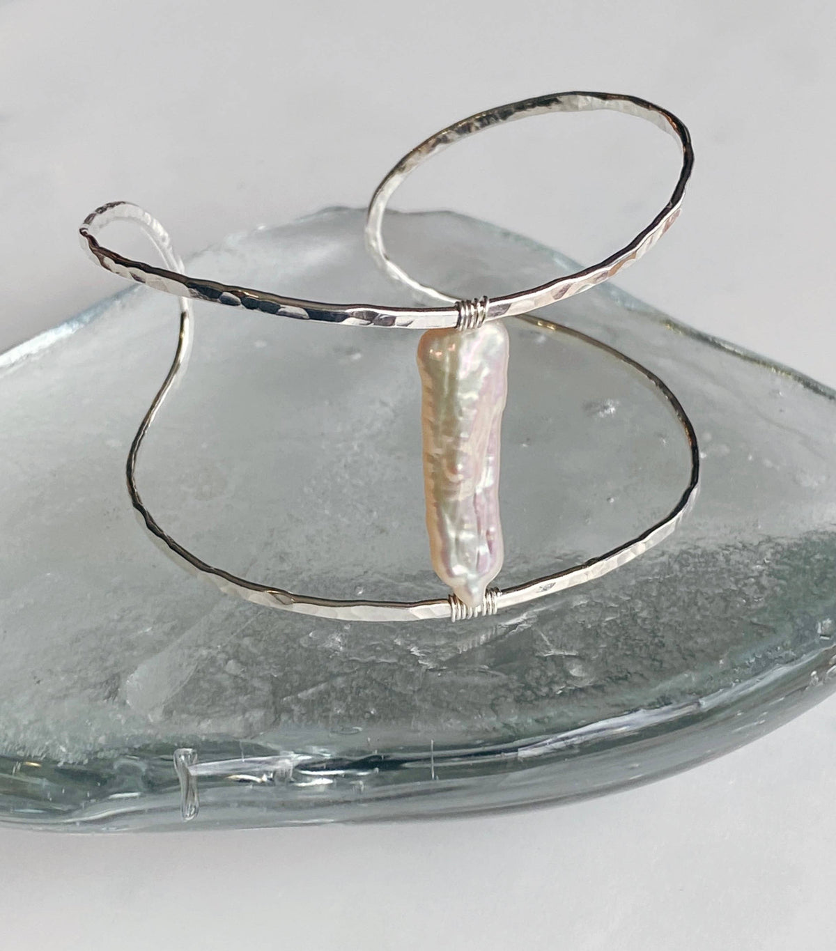 Organic pearl cuff-sterling silver