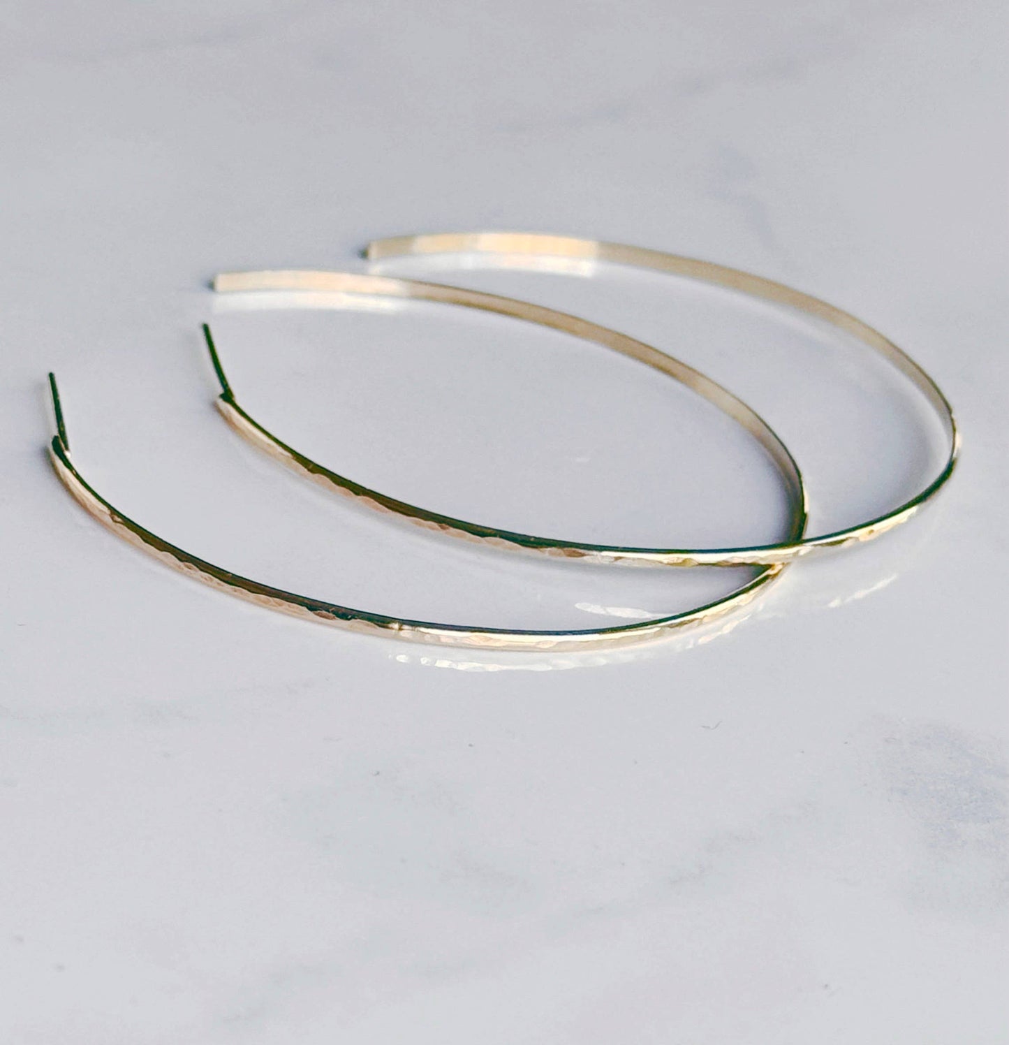 Large classic hammered hoops: Gold Filled