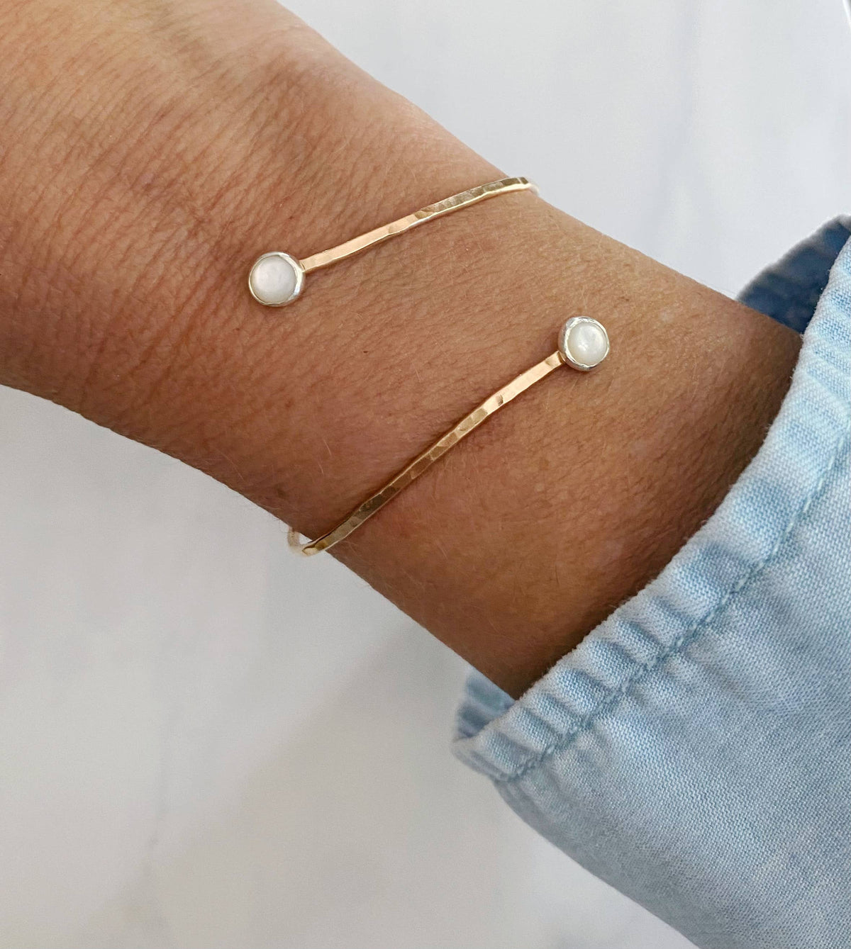 Mother of pearl wrap cuff: Gold Filled