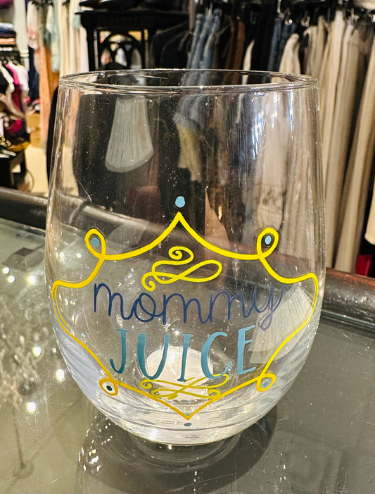 Creative Co-op Stemless Wineglasses With Saying