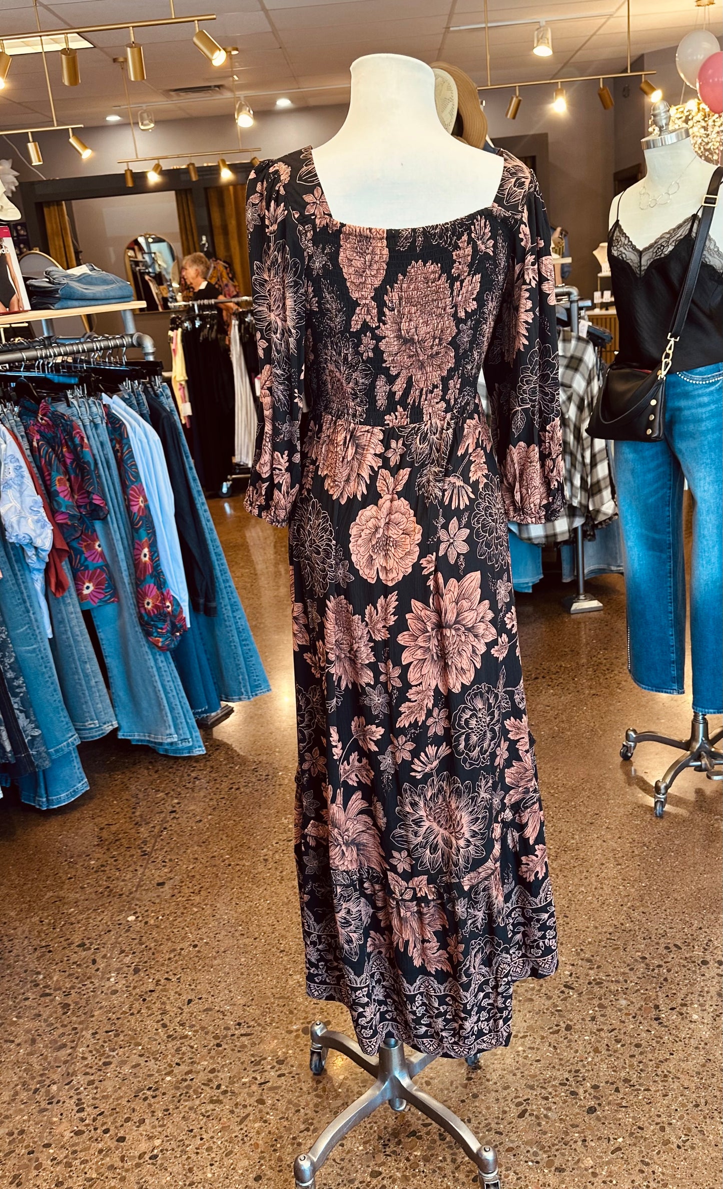 Angie 3/4 Sleeve Autumn Maxi Dress