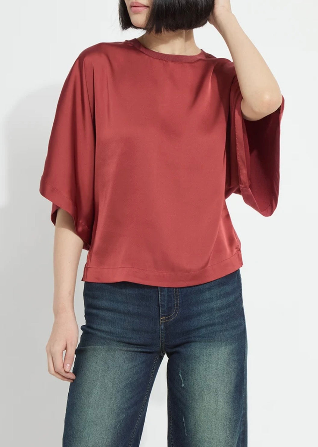 Lysse Ginger Mix-Media Dolman Tee