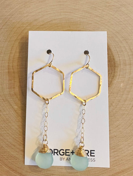Forge And Fire Monica Hexagon Dangle With Gems