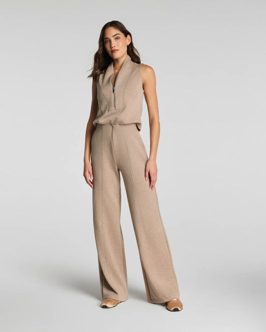 Spanx Shawl Collar Half Zip Jumpsuit
