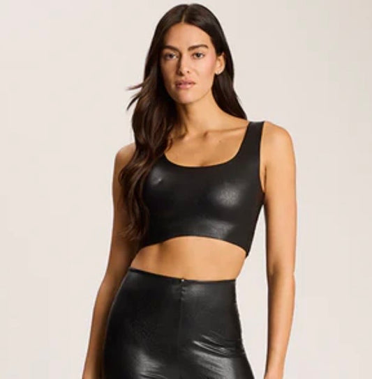 Commando Faux Leather Square Neck Crop Top