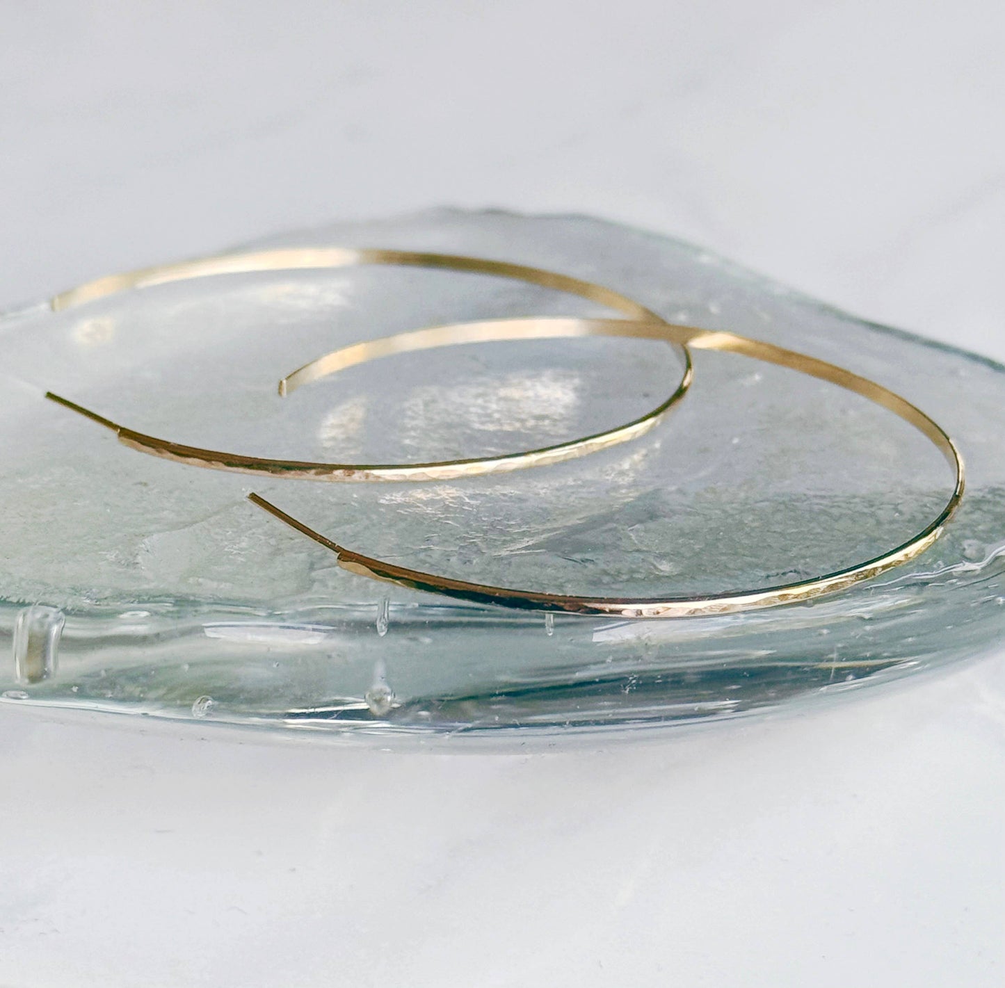 Large classic hammered hoops: Gold Filled
