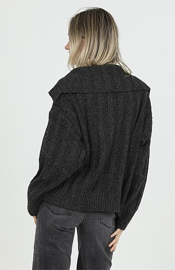 Angie Collared Slouchy Pullover