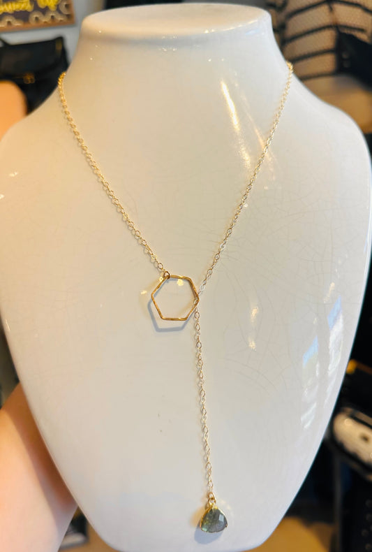 Forge And Fire Michelle Lariat Necklace With Gem