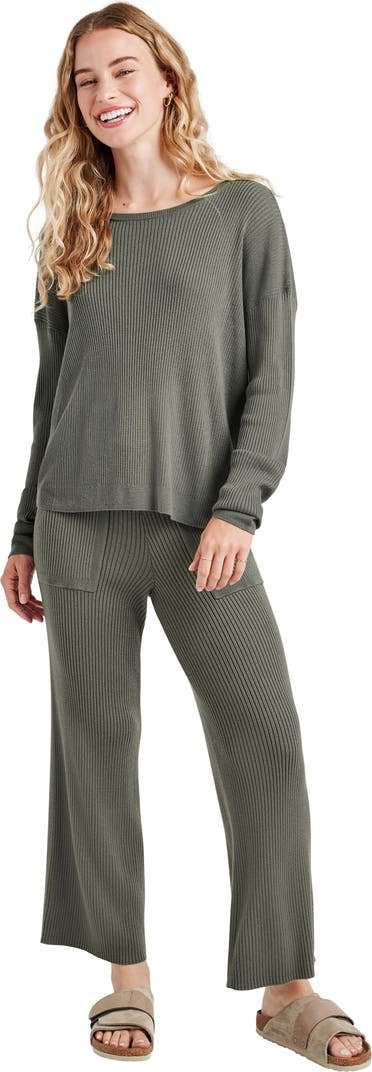 Splendid Georgie Rib Pant Soft Olive