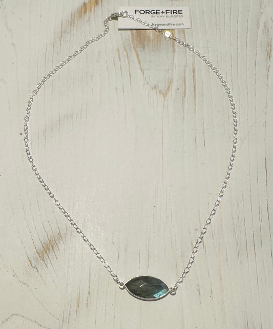 Forge And Fire Marquis SS Labradorite Necklace