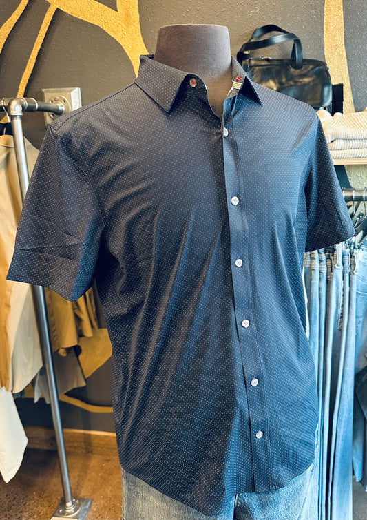 Flag And Anthem Loretto Navy Dot Print Polo