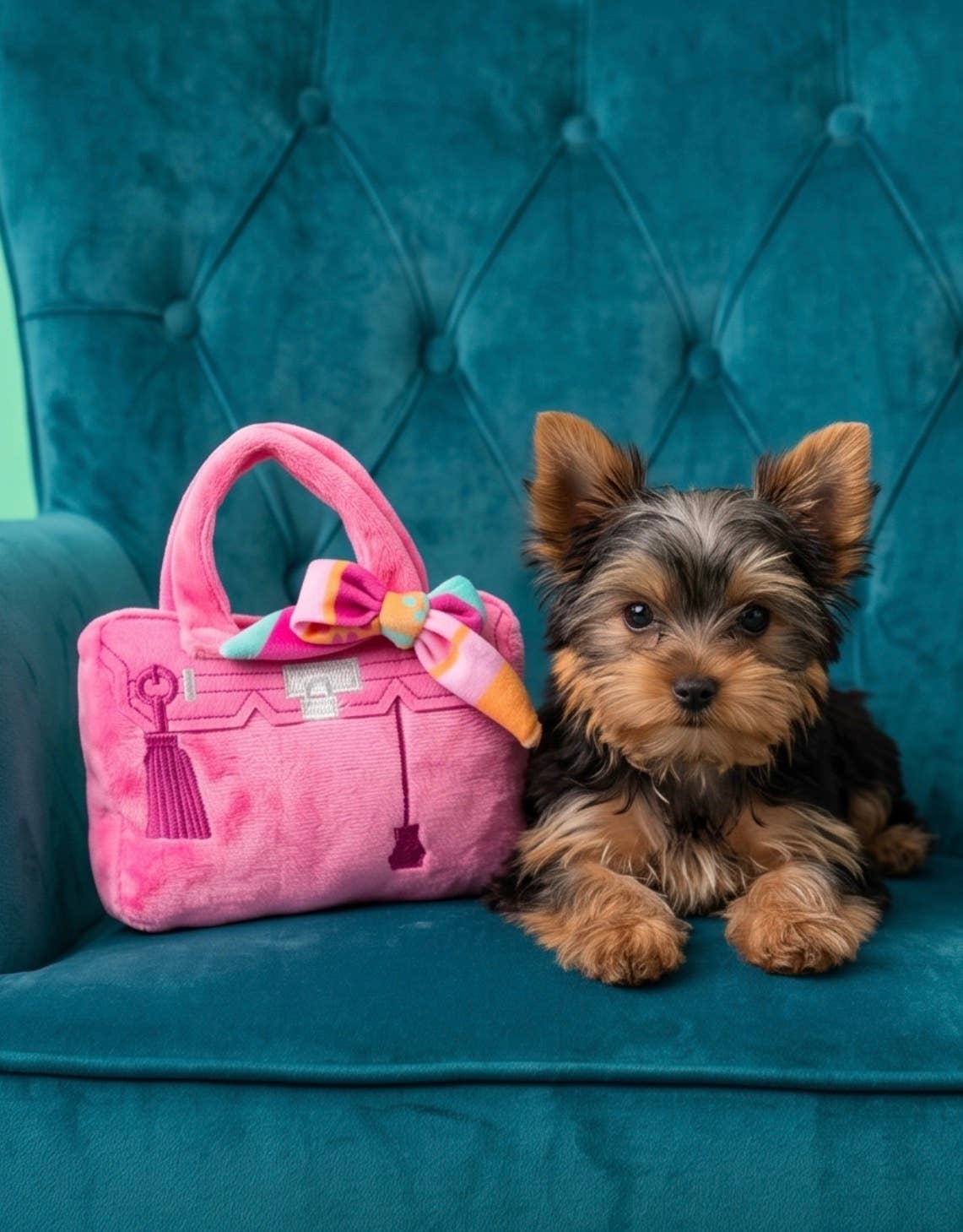 Barkin Bag -  Pink w/ Scarf Squeaker Dog Toy: Large
