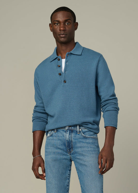 Joe’s Men’s Merino Polo Sweater Bluefin