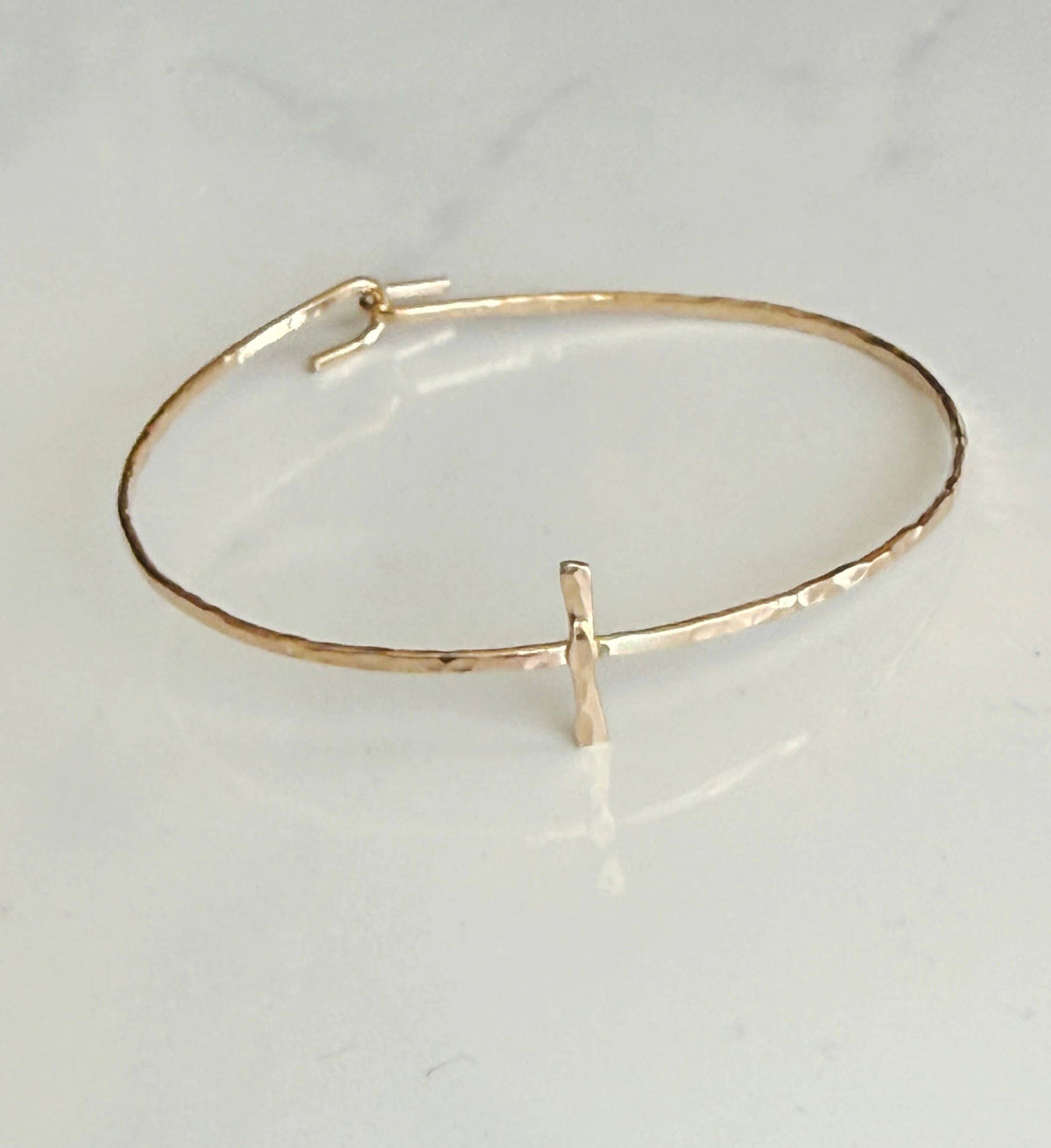 Modern cross cuff: 14kt gold fill