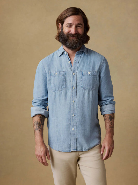 Faherty Men’s The Tried And True Chambray Work Shirt