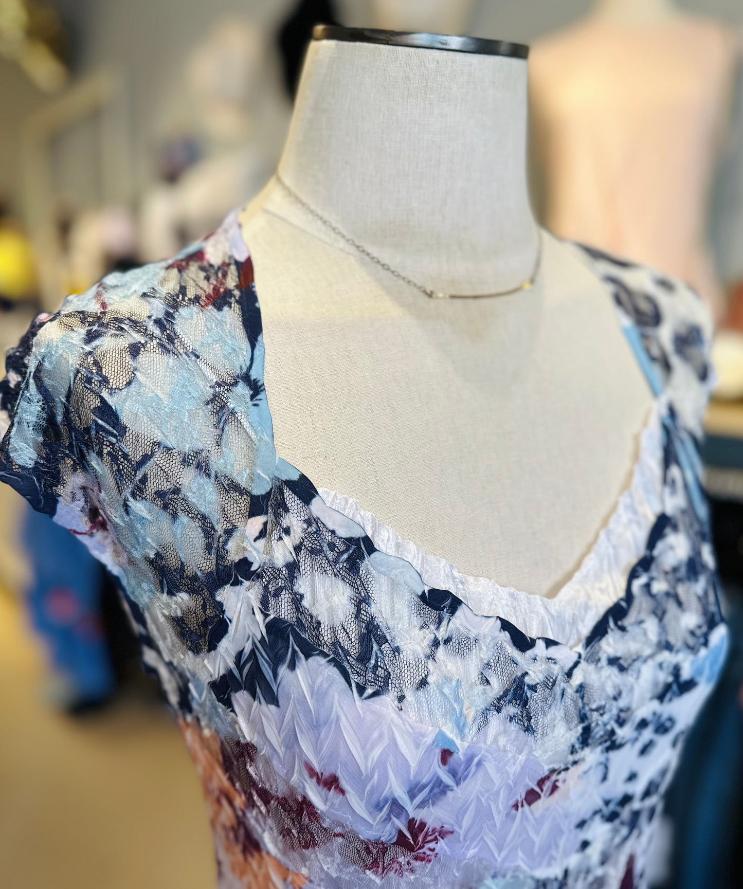 Komarov Handkerchief Hem Dress Hibiscus Leopard