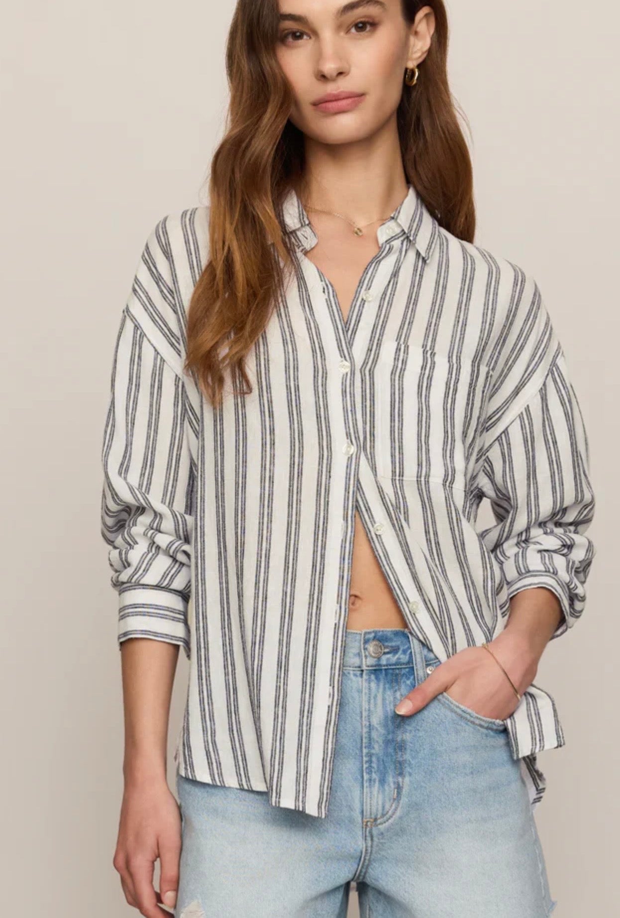 Zsupply The Perfect Striped Linen Top