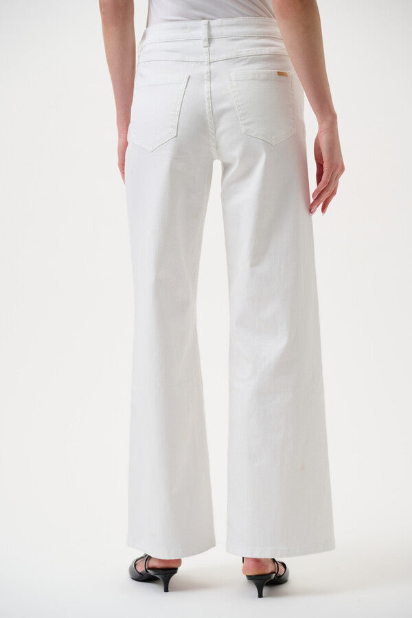 Joseph Ribkoff LDS Wide Leg Stretch Jeans White