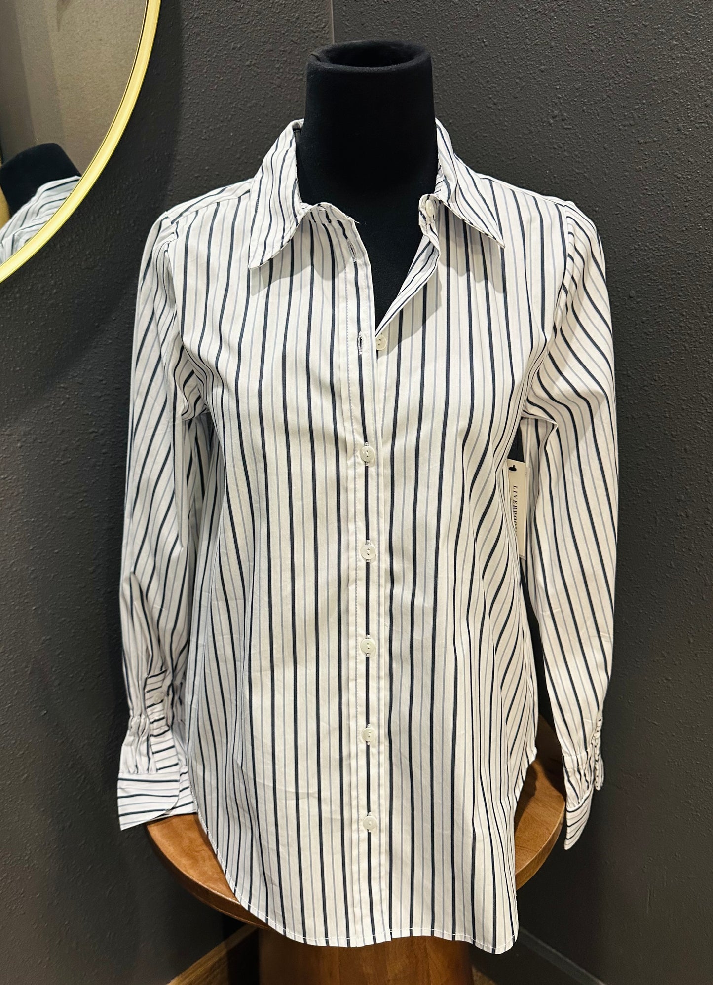Liverpool Adjustable Sleeve Button Front Shirt