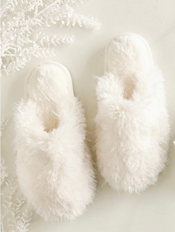 Bella Sleep Spa Mohair Slippers Ivory