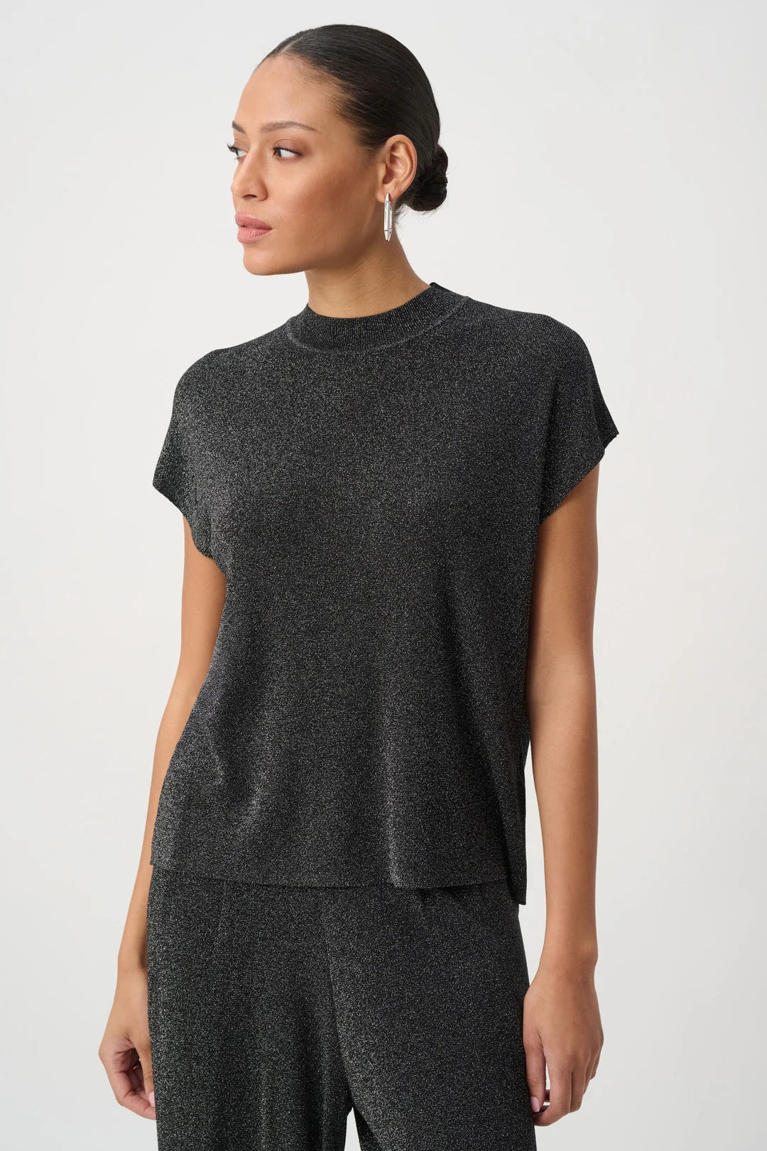Joseph Ribkoff Lurex Mock Neck Top