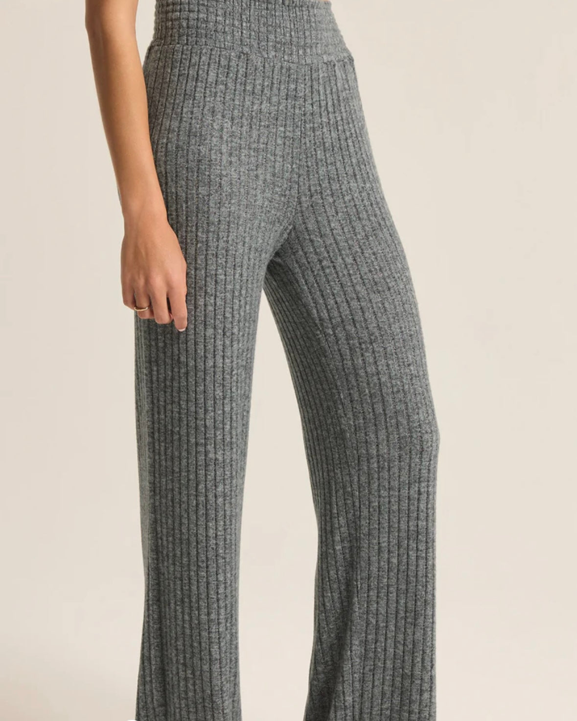 ZSupply Dawn smocked Rib Pant Charcoal Heather