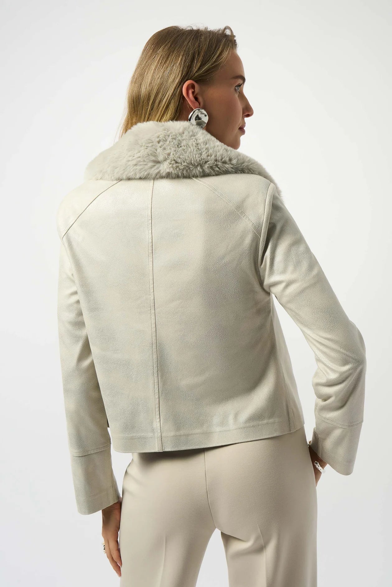 Joseph Ribkoff Jacket With Faux Fur Collar