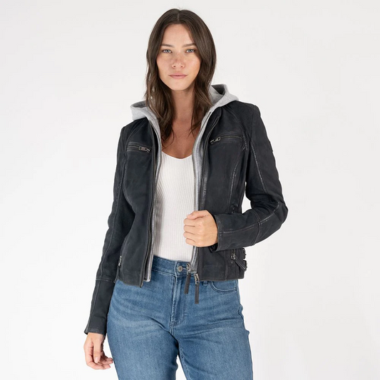 Mauritius Lisa Indigo leather Jacket